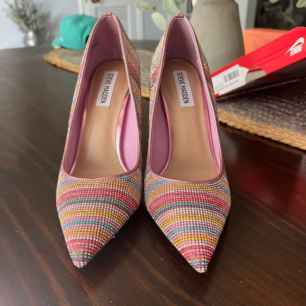 New Steve Madden Colorful Sparkly Heels - Picture 2 of 4